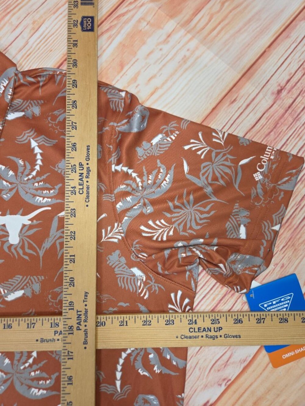Texas Longhorns Columbia PFG Mens Hawaiian Polo Large NWT Palm Print - Picture 11 of 11